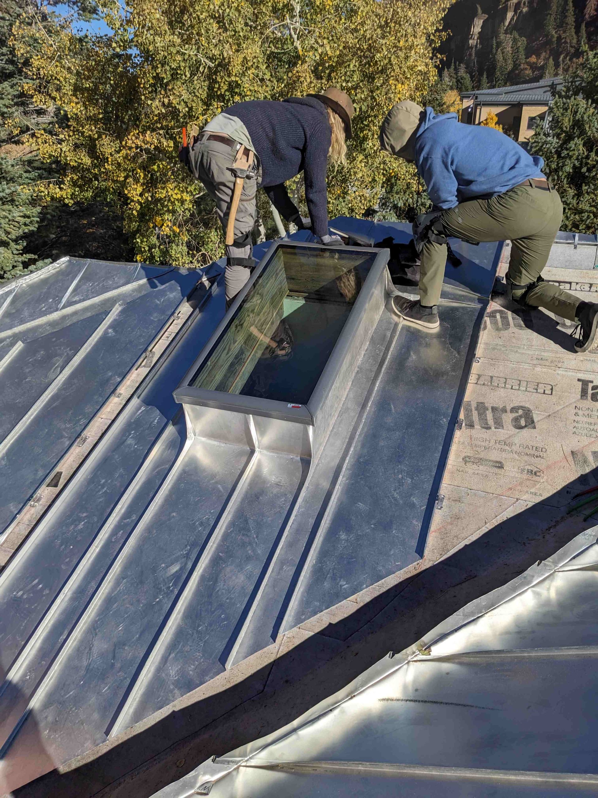 AFMR Atelier Fine Metal Roofing Ouray CO Skylight Standing Seam Stainless Steel