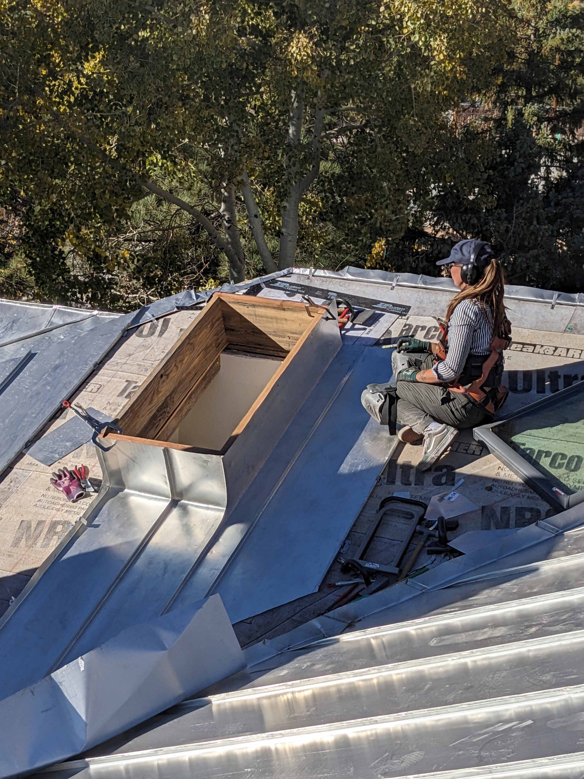 AFMR Atelier Fine Metal Roofing Ouray CO Skylight Stansing Seam Stainless Steel